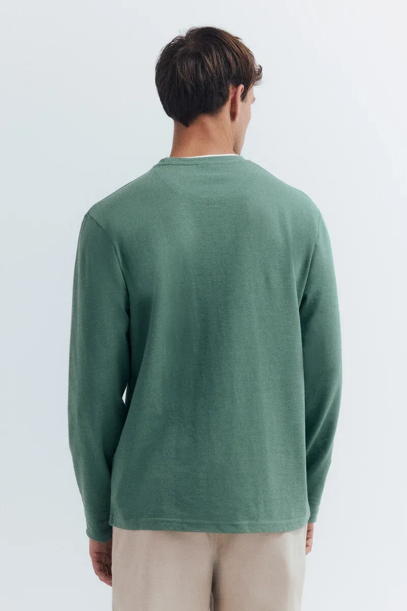 Double melange long-sleeved T-shirt