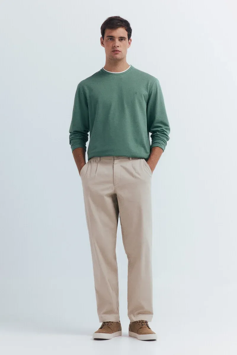 Double melange long-sleeved T-shirt