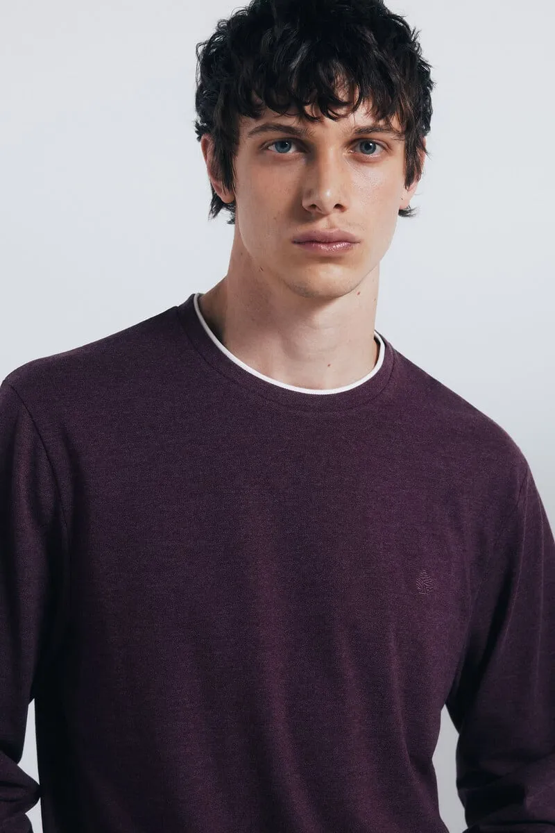 Double melange long-sleeved T-shirt