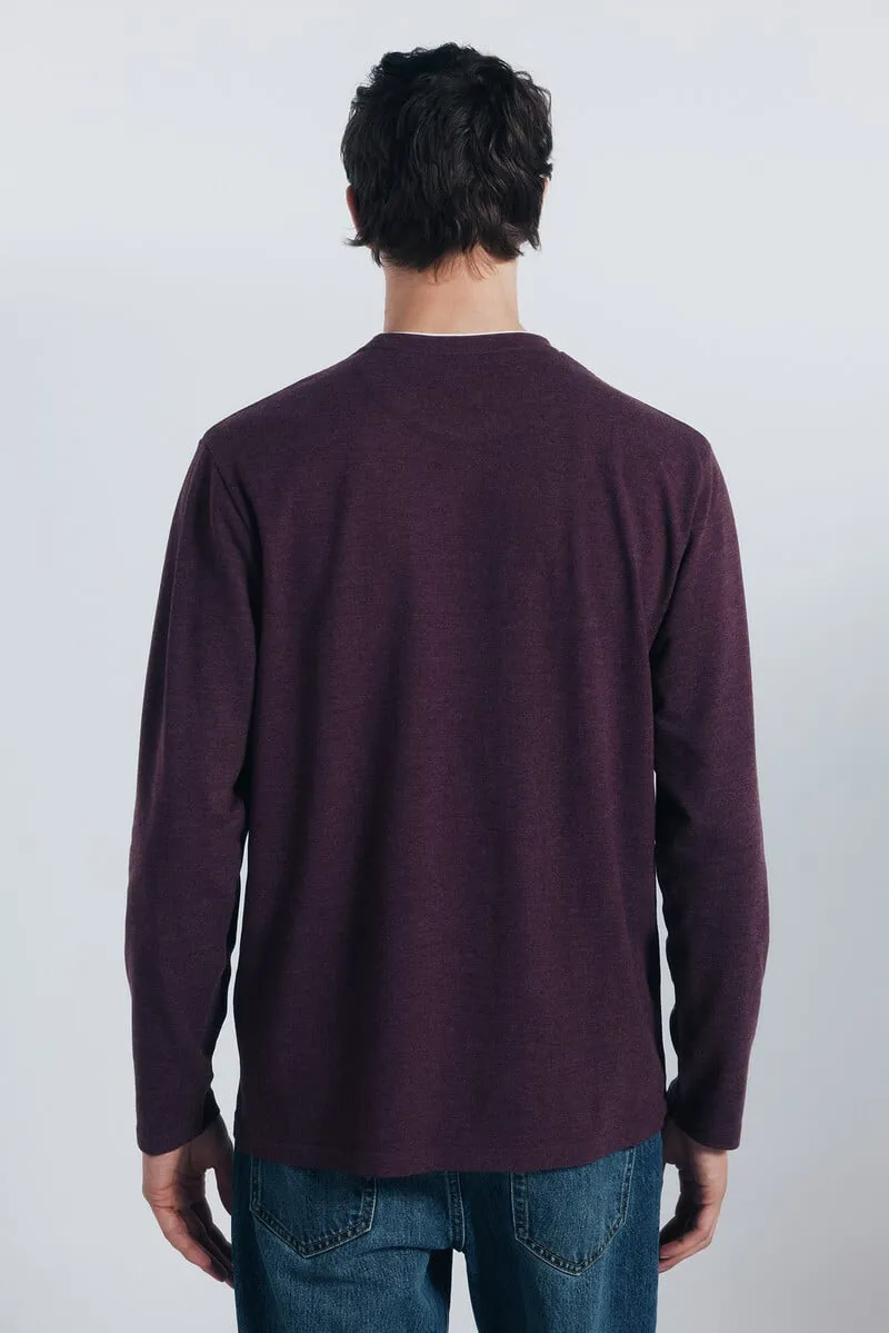 Double melange long-sleeved T-shirt