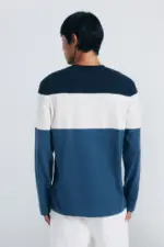 Long-sleeved piqué cut-out T-shirt