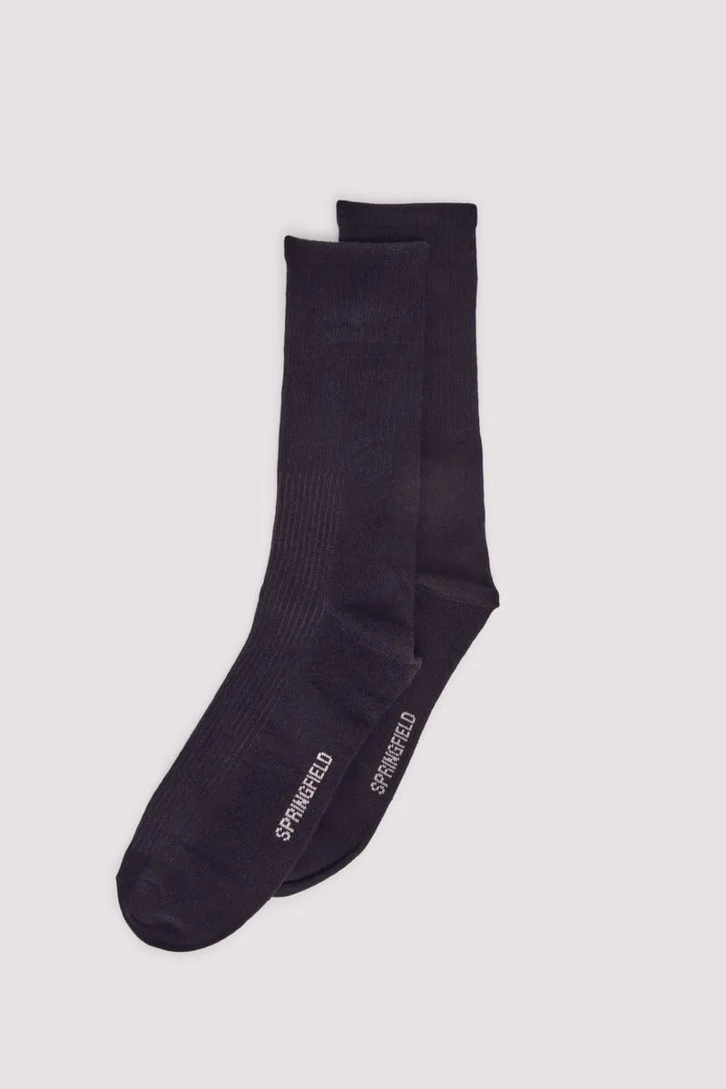 Two-tone textured cotton sock