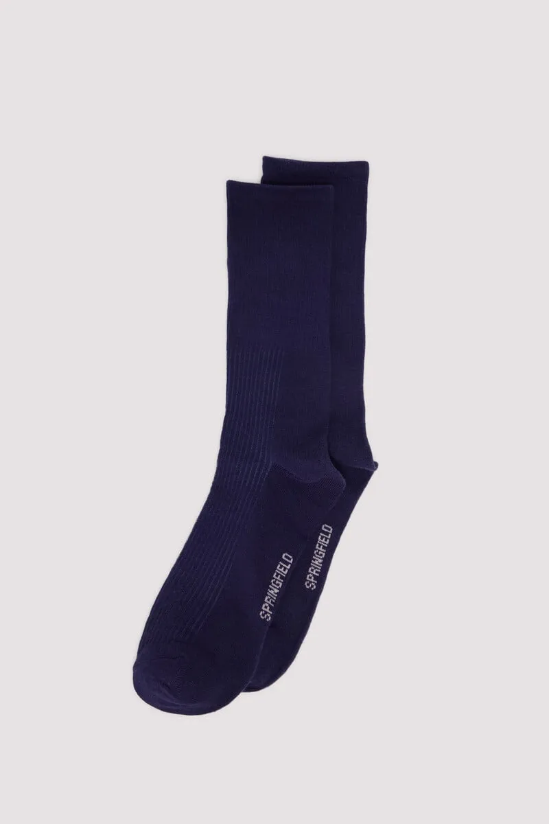 Two-tone textured cotton sock