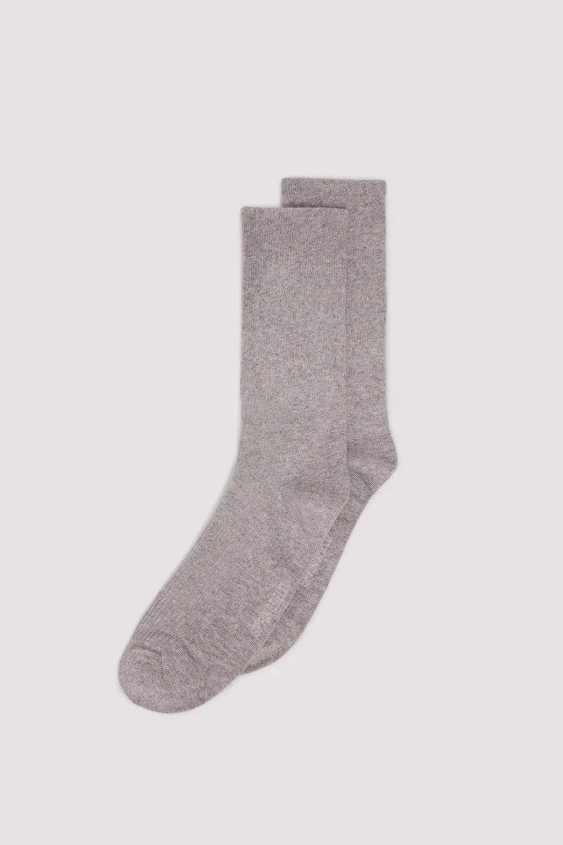 Two-tone textured cotton sock