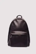 Brown leather effect casual backpack