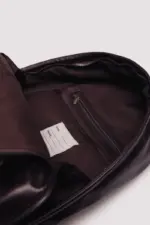 Brown leather effect casual backpack