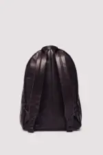 Brown leather effect casual backpack