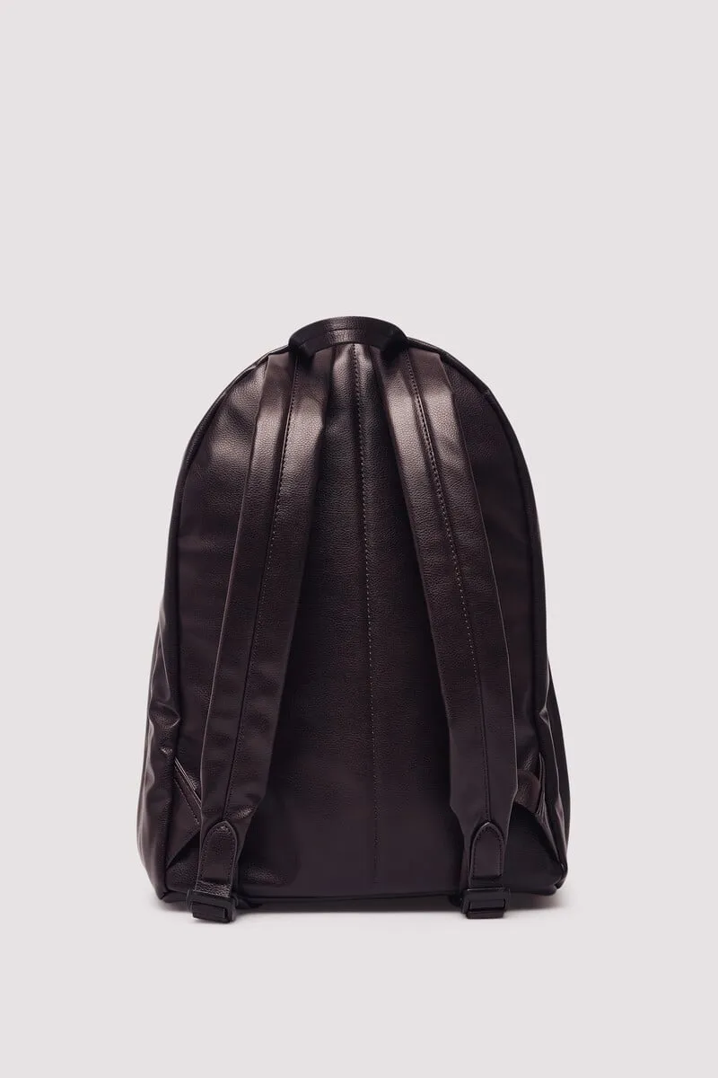 Brown leather effect casual backpack