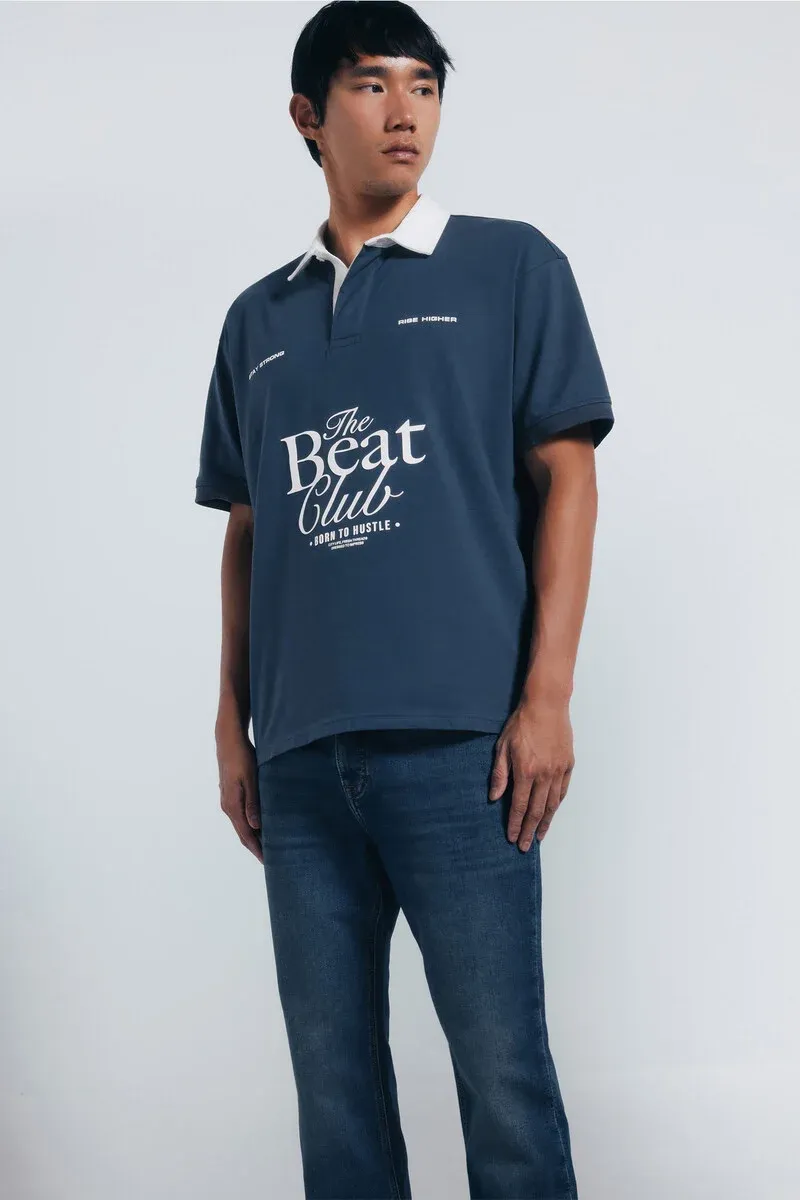 Slim fit overdyed denim knit jeans