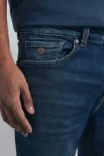 Slim fit overdyed denim knit jeans