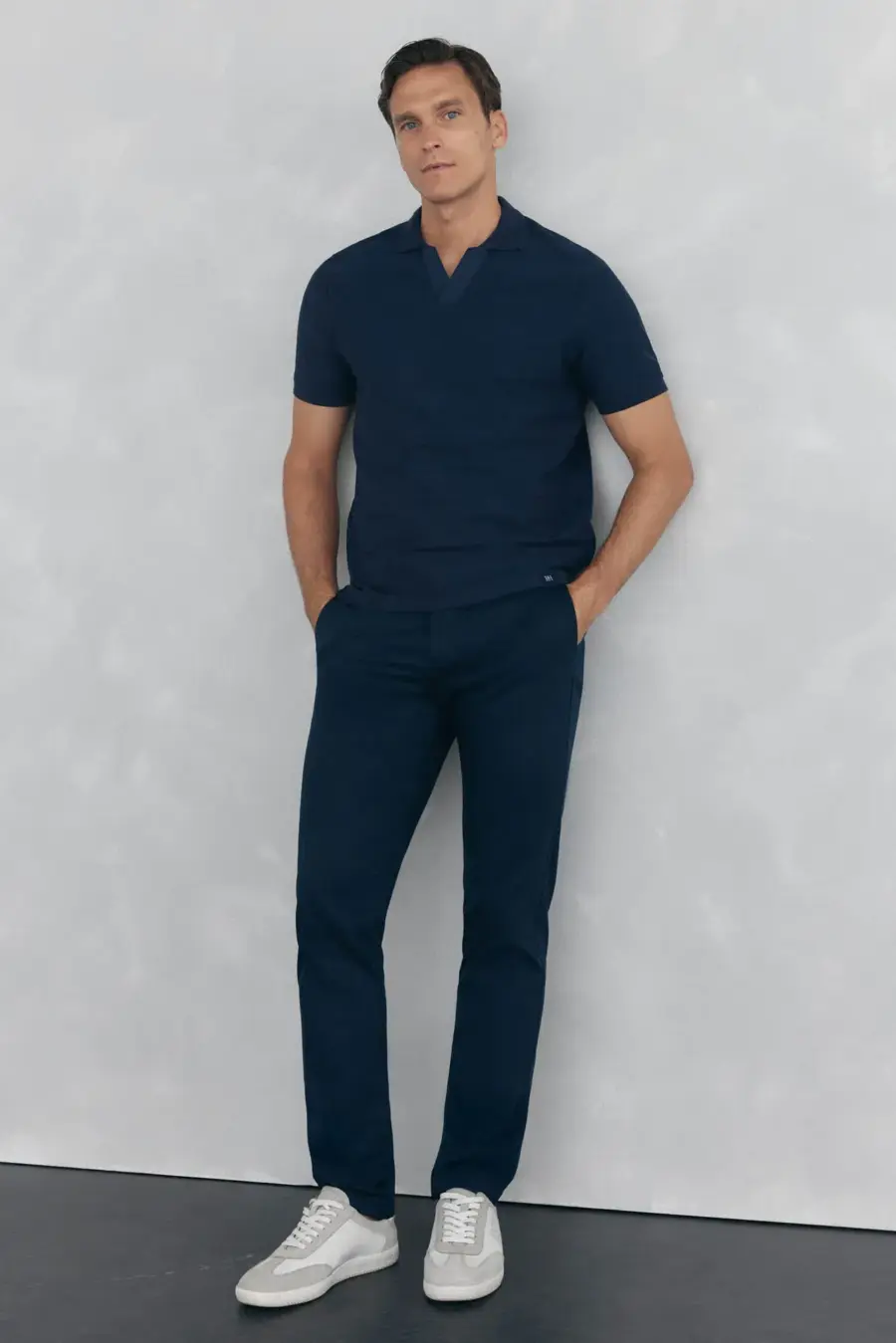 Slim-fit print chino pants