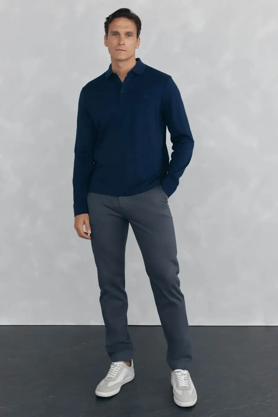 Slim-fit print chino pants