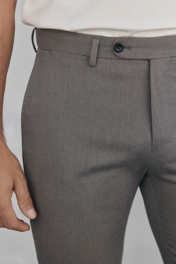 Slim-fit print chino pants