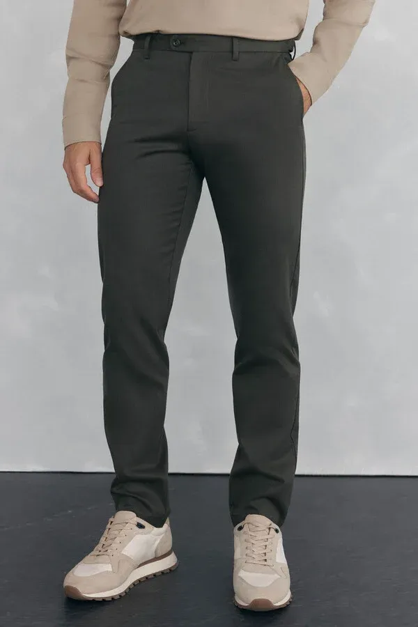Slim-fit print chino pants