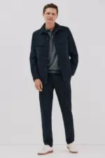 Micro-check cotton overshirt