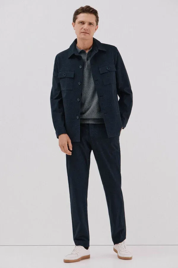 Micro-check cotton overshirt