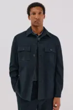 Micro-check cotton overshirt