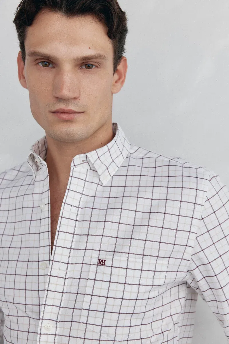 Non-iron Oxford checkered shirt