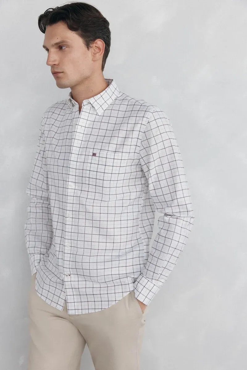 Non-iron Oxford checkered shirt