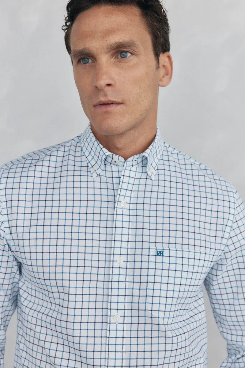 Non-iron Oxford checkered shirt