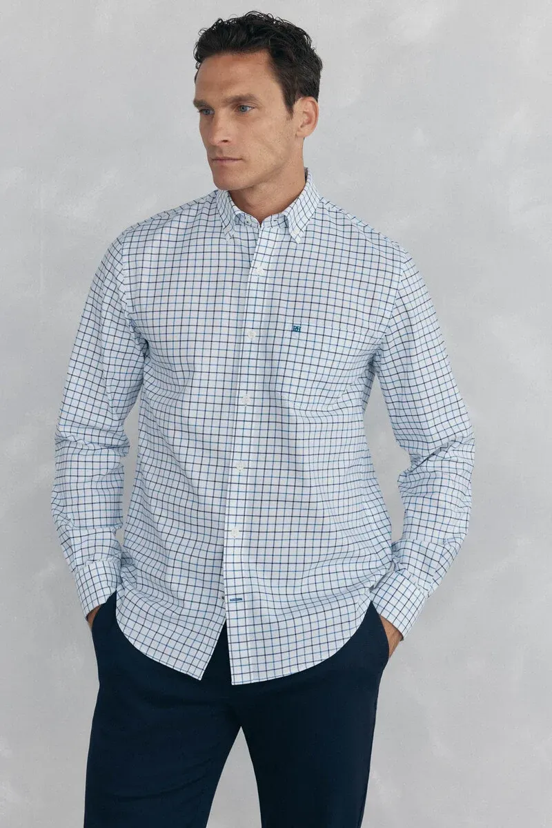 Non-iron Oxford checkered shirt