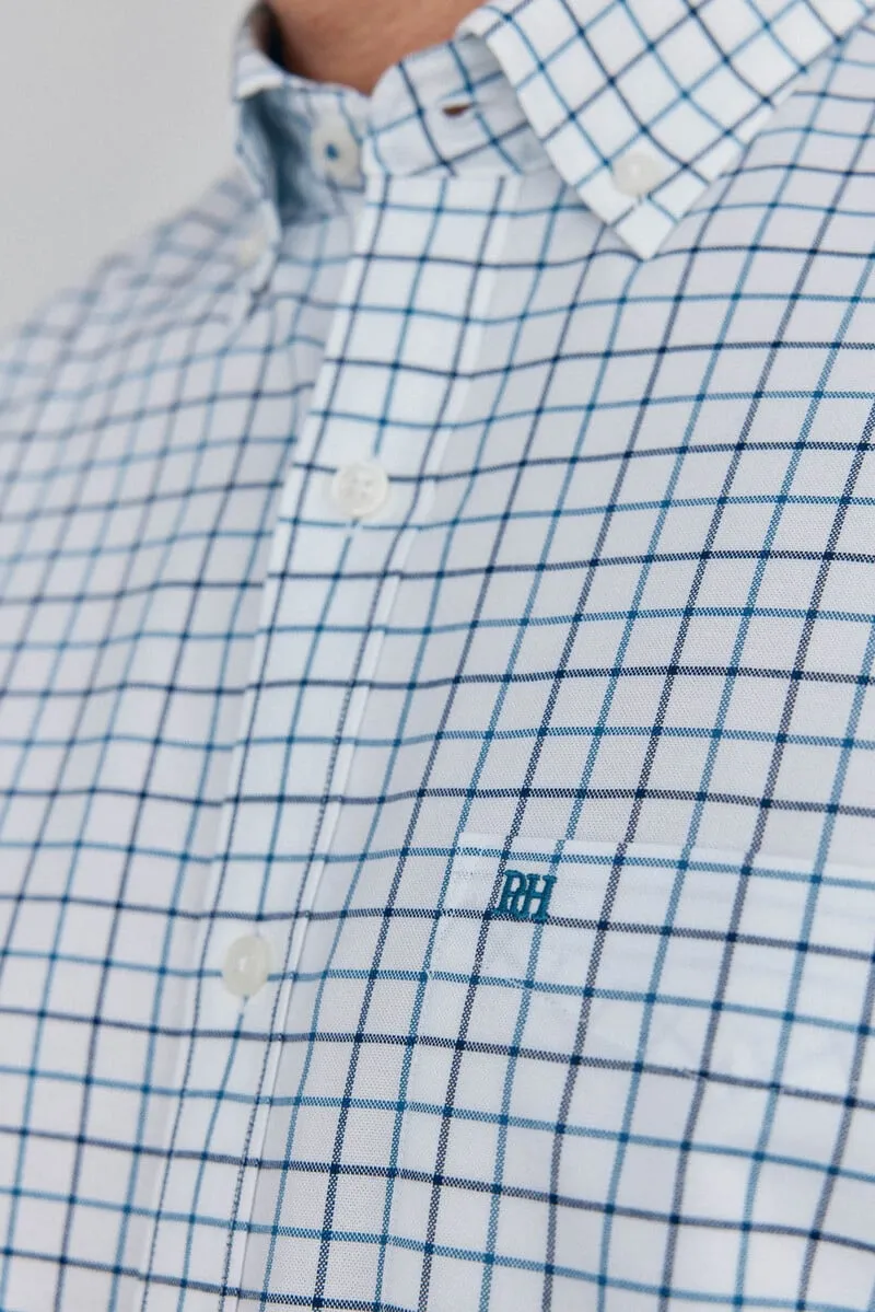 Non-iron Oxford checkered shirt