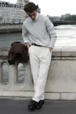 Diamond pattern round neck sweater