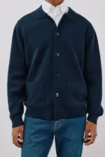 Cotton knit overshirt sweater