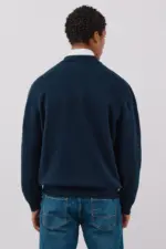 Cotton knit overshirt sweater