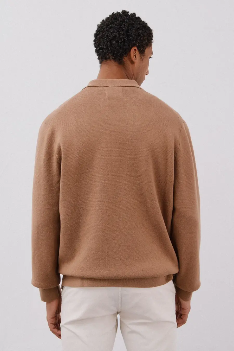 Cotton knit overshirt sweater