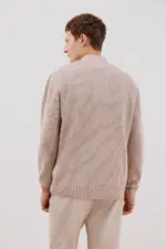 Pearl knit cotton cardigan with button closure