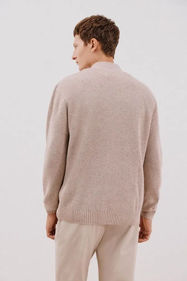 Pearl knit cotton cardigan with button closure