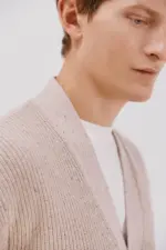 Pearl knit cotton cardigan with button closure