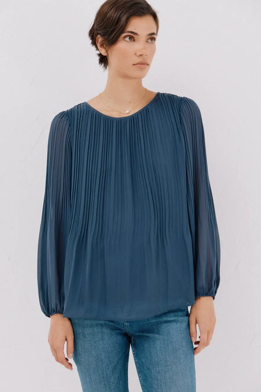 Pleated blouse