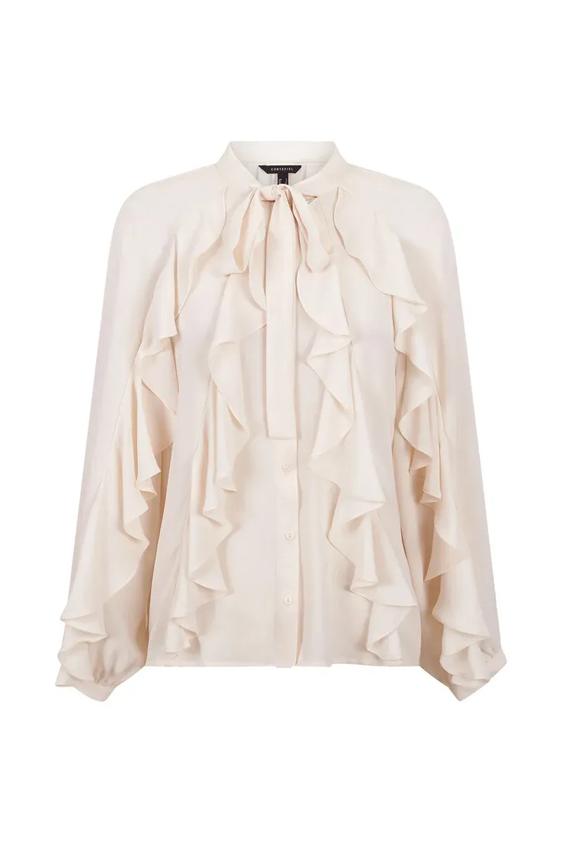 Front ruffle blouse