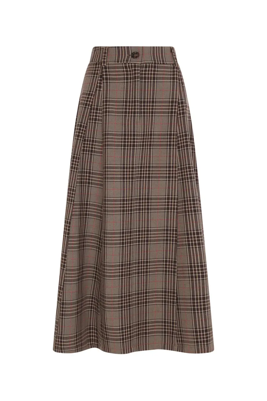 Plaid midi cape skirt