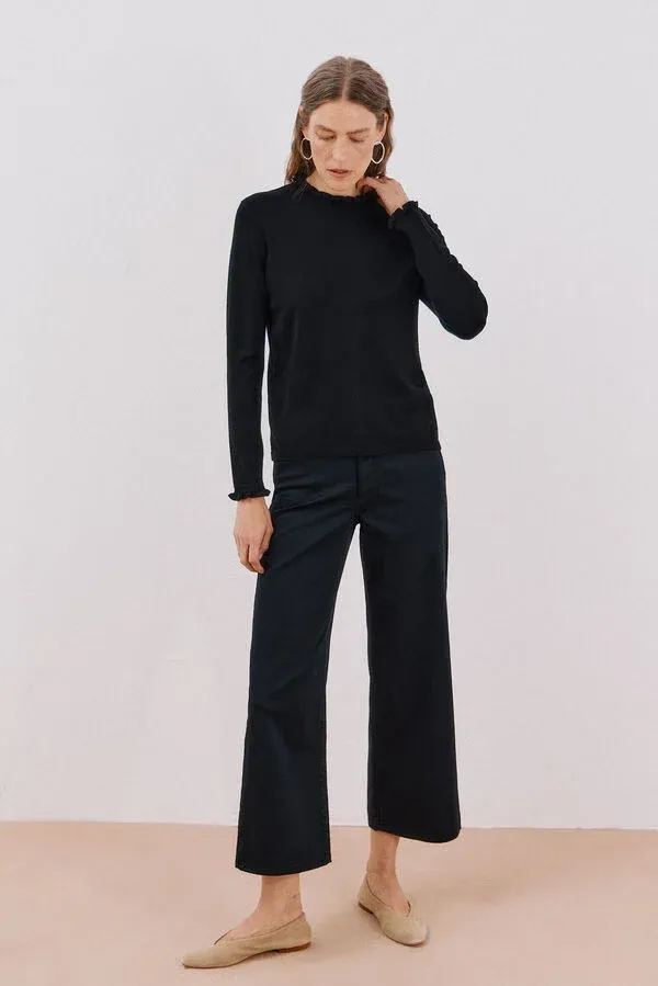 Ruffled neck sweater