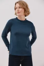 Ruffled neck sweater