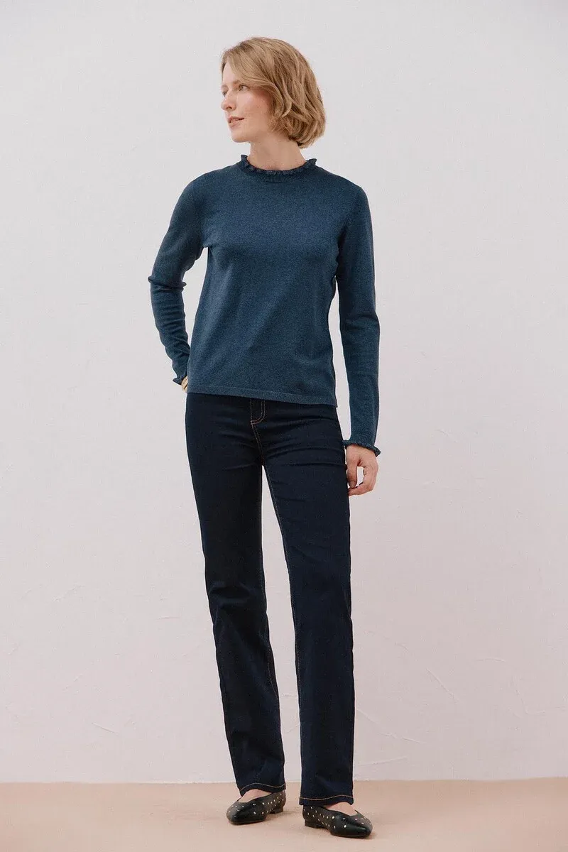 Ruffled neck sweater