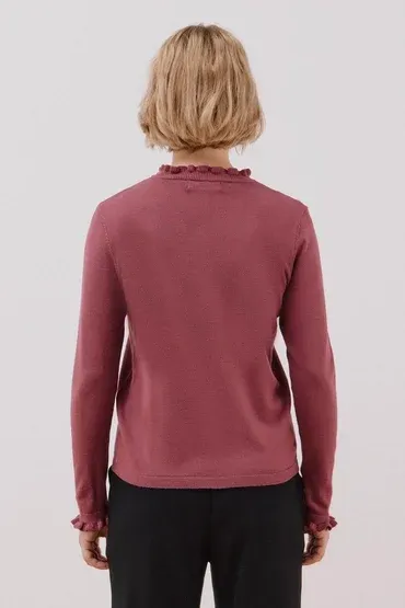 Ruffled neck sweater