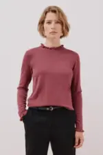 Ruffled neck sweater