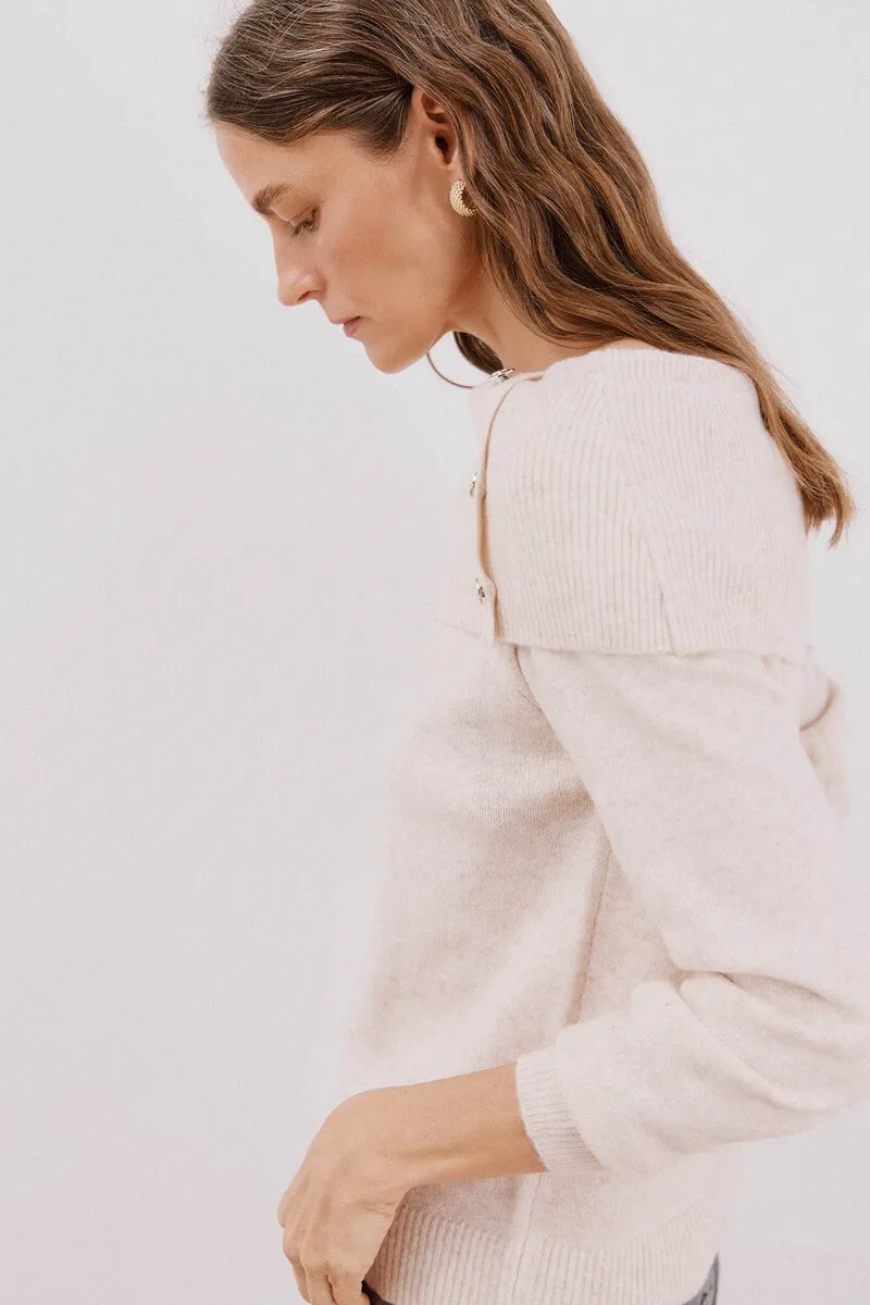 Multi-position neck sweater
