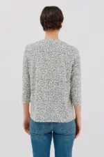 Linen-effect Mao collar T-shirt