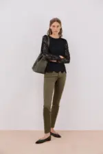 Top guipur manga larga