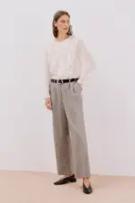 Wide-leg corduroy women's trousers