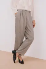 Wide-leg corduroy women's trousers