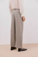 Wide-leg corduroy women's trousers