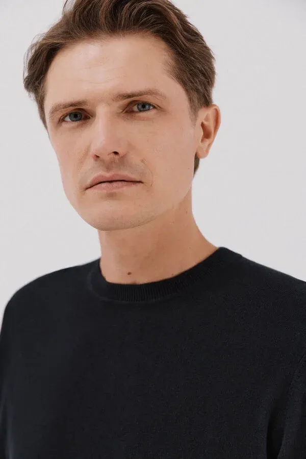 Crew neck cashmere crew neck jersey