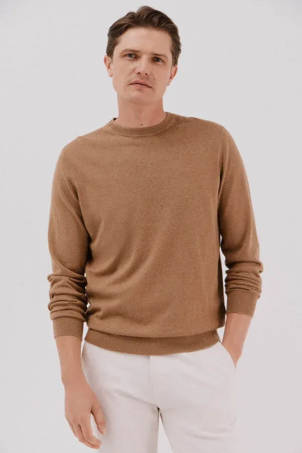 Crew neck cashmere crew neck jersey