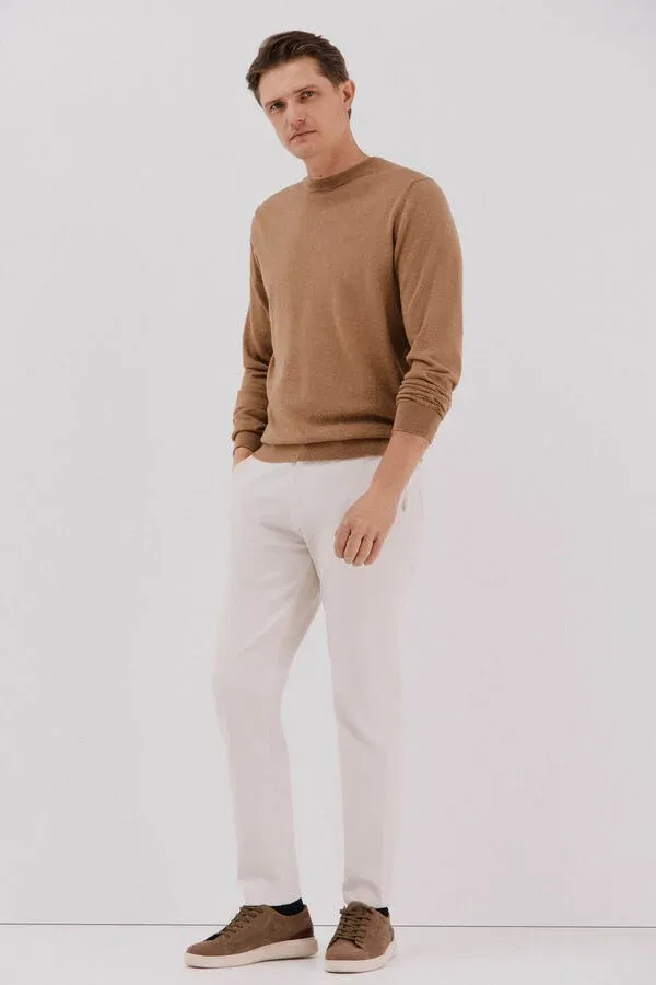 Crew neck cashmere crew neck jersey